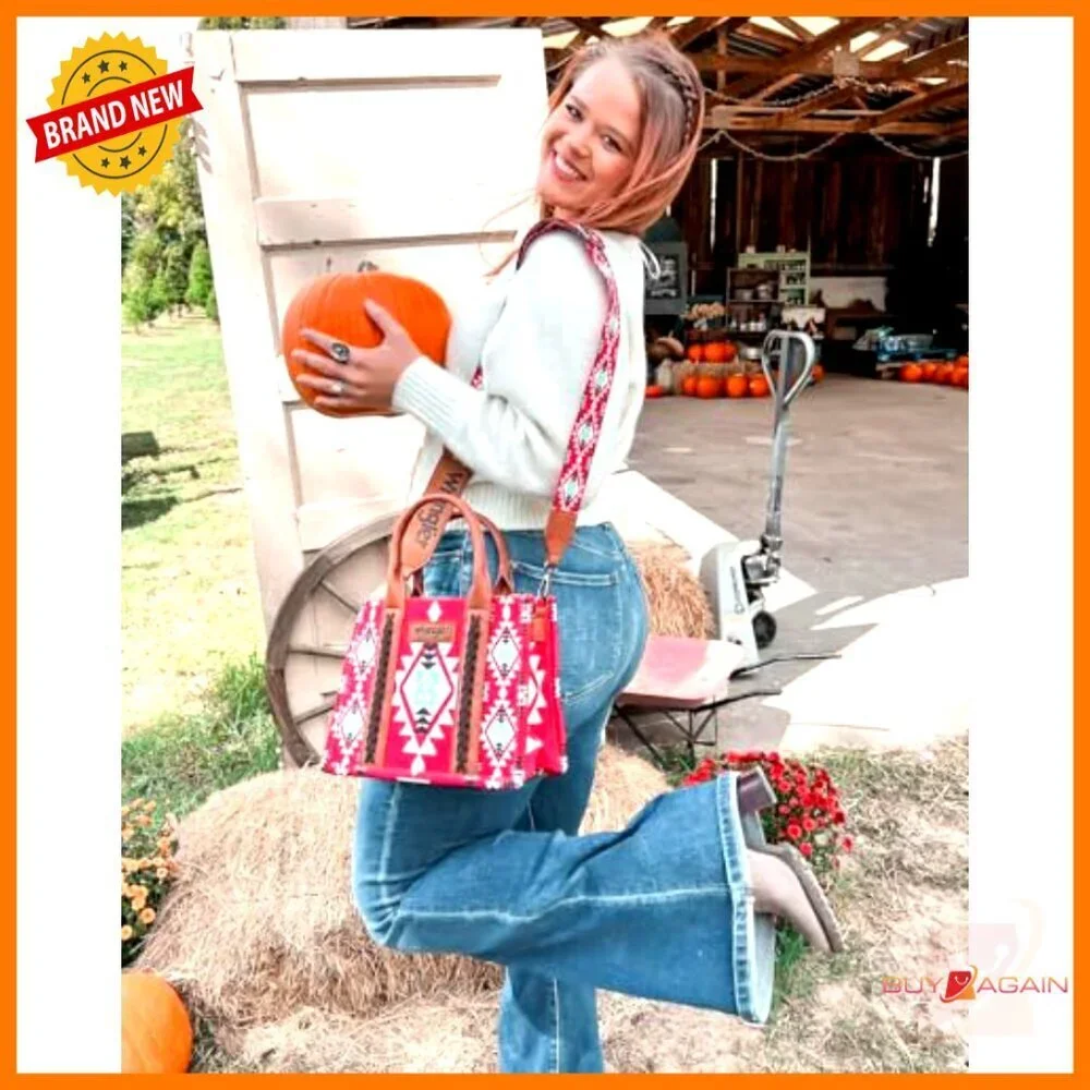 Canvas Hobo Tote with Guitar Strap, 4 Pockets, Structured Western Purse